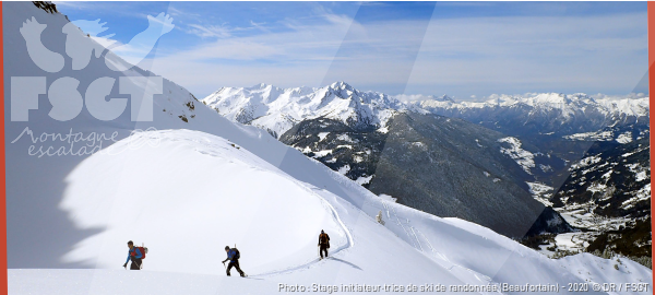 Photo : Stage initiateur·trice de ski de randonnée (Beaufortain) - 2020 © DR / FSGT